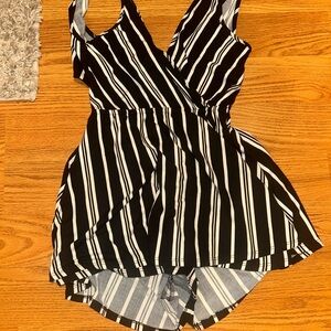 Black and White Striped romper